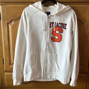 Syracuse University - White Zip-up Hoodie, Size: XL
